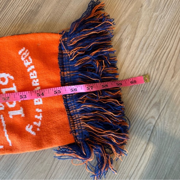 Aperol Spritz reversible Ski Scarf Orange & Blue Tassel Winter Wrap Apres-Ski - Picture 3 of 9